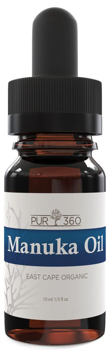 Pur360 Manuka Oil, 33x More Powerful Than Tea Tree Oil - Best Treatment for Toenail Fungus, Acne, Irritated Skin, Foot Fungus and more - Fights Bacteria and Fungus Naturally 10 ml